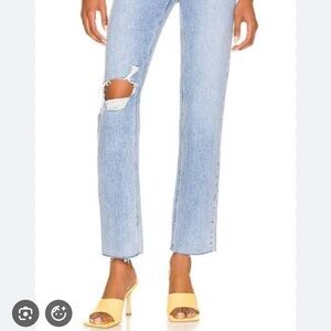 PAIGE Light Blue Straight Leg Jeans